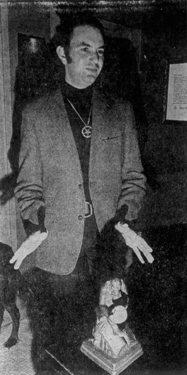 Michael Aquino in 1973, wearing an inverted pentagram
